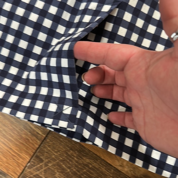 EST 1946 blue &white checked pencil skirt Sz 12 - Picture 3 of 6